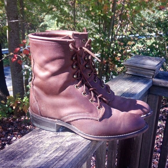 Leather Lace Up Boots - Picture 5 of 6